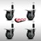 Service Caster 4'' SS Thermoplastic Rubber Swivel 1-1/4'' Expanding Stem Caster Set Total Lock Brake, 4PK SCC-SSEXTTL20S414-TPRB-114-4 - alternate 4